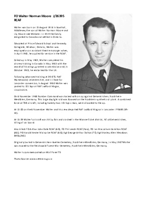 A preview of a PDF biography for Moore, Walter Norman